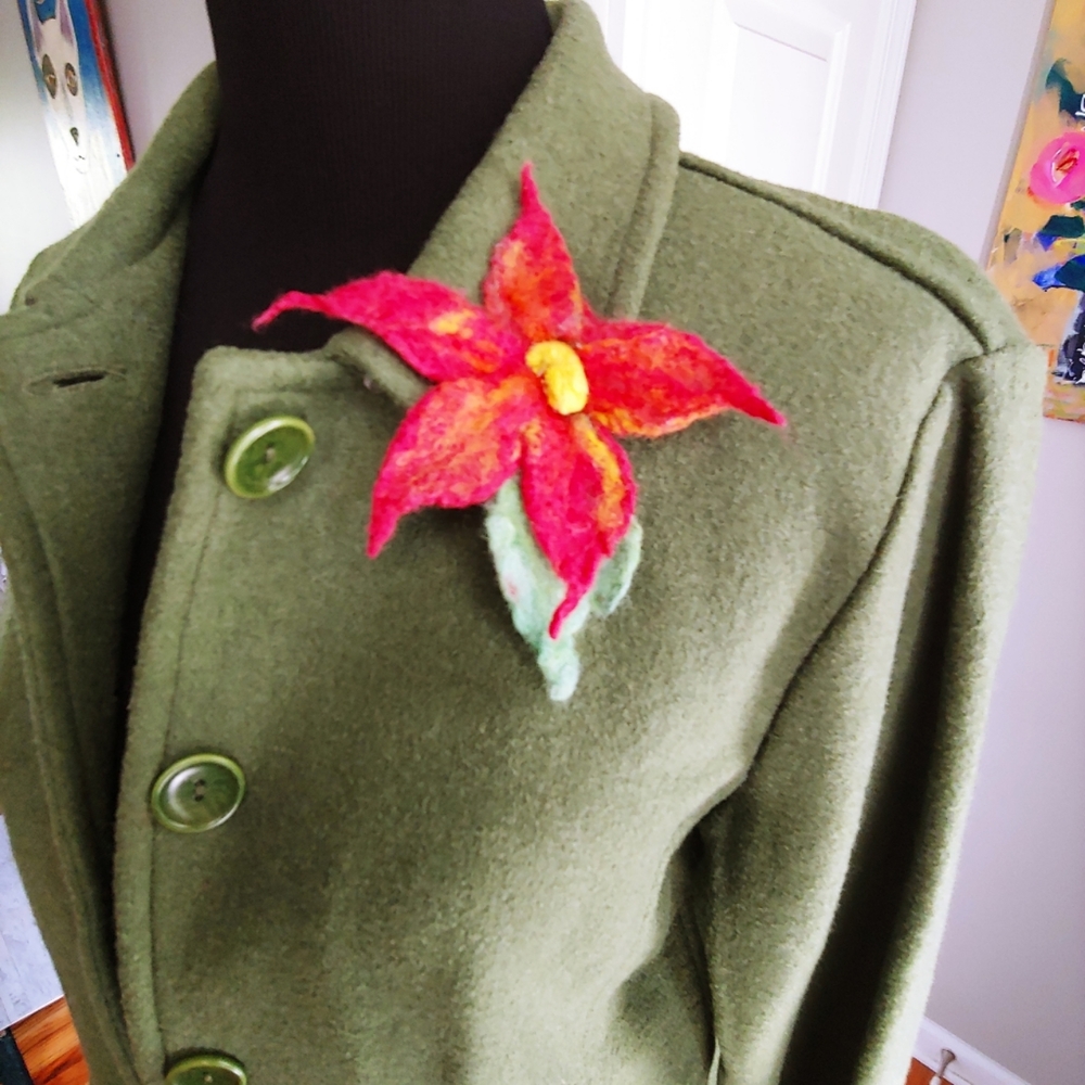 Talbots Petites Green Alpaca Blend Jacket Size L - Picture 2 of 12